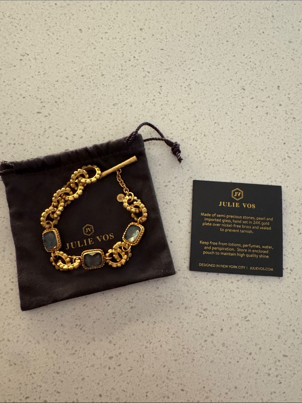 Julie Vos Marbella Demi Bracelet — Charcoal Blue